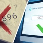 手書きや古い情報による介護事業所番号の間違い(左側の赤いX)と、国の公式システム(介護サービス情報公表システム)で正確な10桁の番号を確認する様子(右側の緑のチェックマーク)を対比させたイラスト。