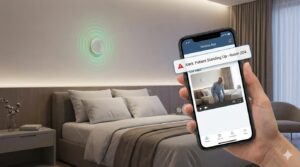 ベッドからの起き上がりを予測して通知する最新のAI見守りセンサー