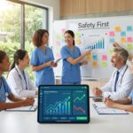 介護施設で危険予測（KYT）ディスカッションを行う多職種チームの様子