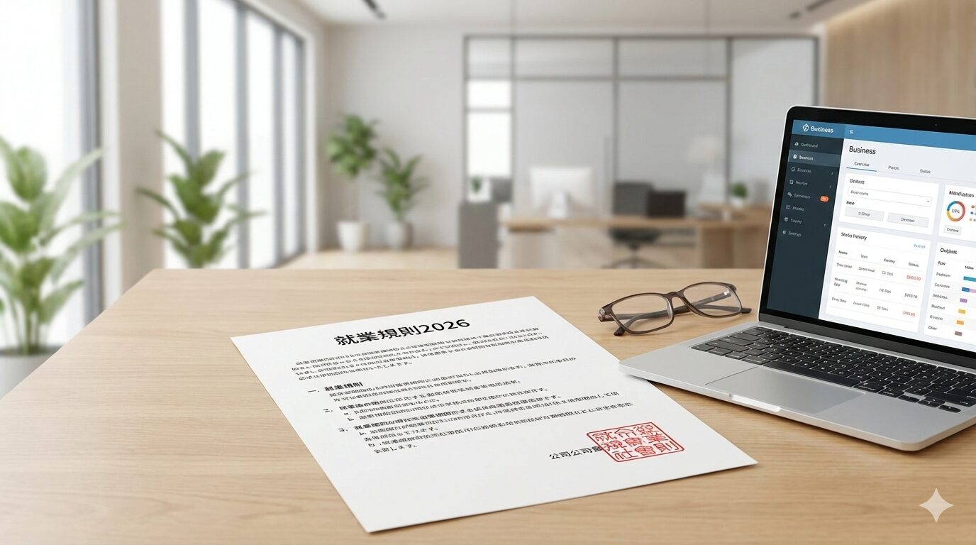 2026年度の介護報酬改定に対応した就業規則と実務資料のイメージ