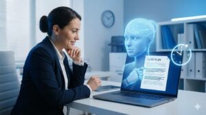 AIを活用してケアプランの下書き作成を効率化するケアマネジャー