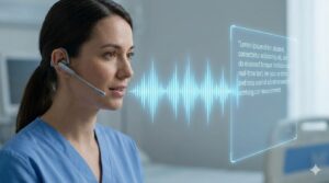 音声入力システムを使って介助中にリアルタイムで記録を行う介護職員