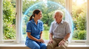 AIに守られながら人間らしい温かいケアを提供する介護の未来