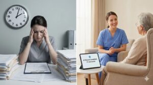 AI活用による記録時間短縮ビフォーアフター:余裕が生まれケアに向き合う姿