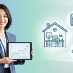 独立して自信を持って働くケアマネジャーと、収支管理・開業を象徴するアイコンのイメージ