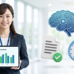 適切な担当件数を管理し、AIを活用して効率的に働くケアマネジャーのイメージ