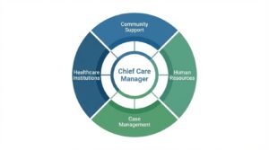 地域や多職種、人材育成の「ハブ」として機能する主任ケアマネジャーの役割図解