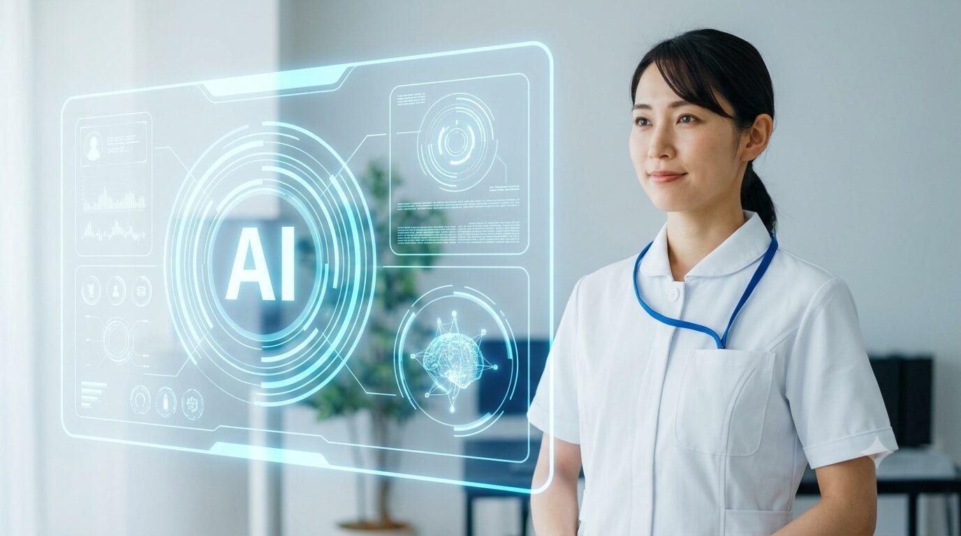 AI技術と介護DXの活用で新しいキャリアを見据える介護福祉士のイメージ